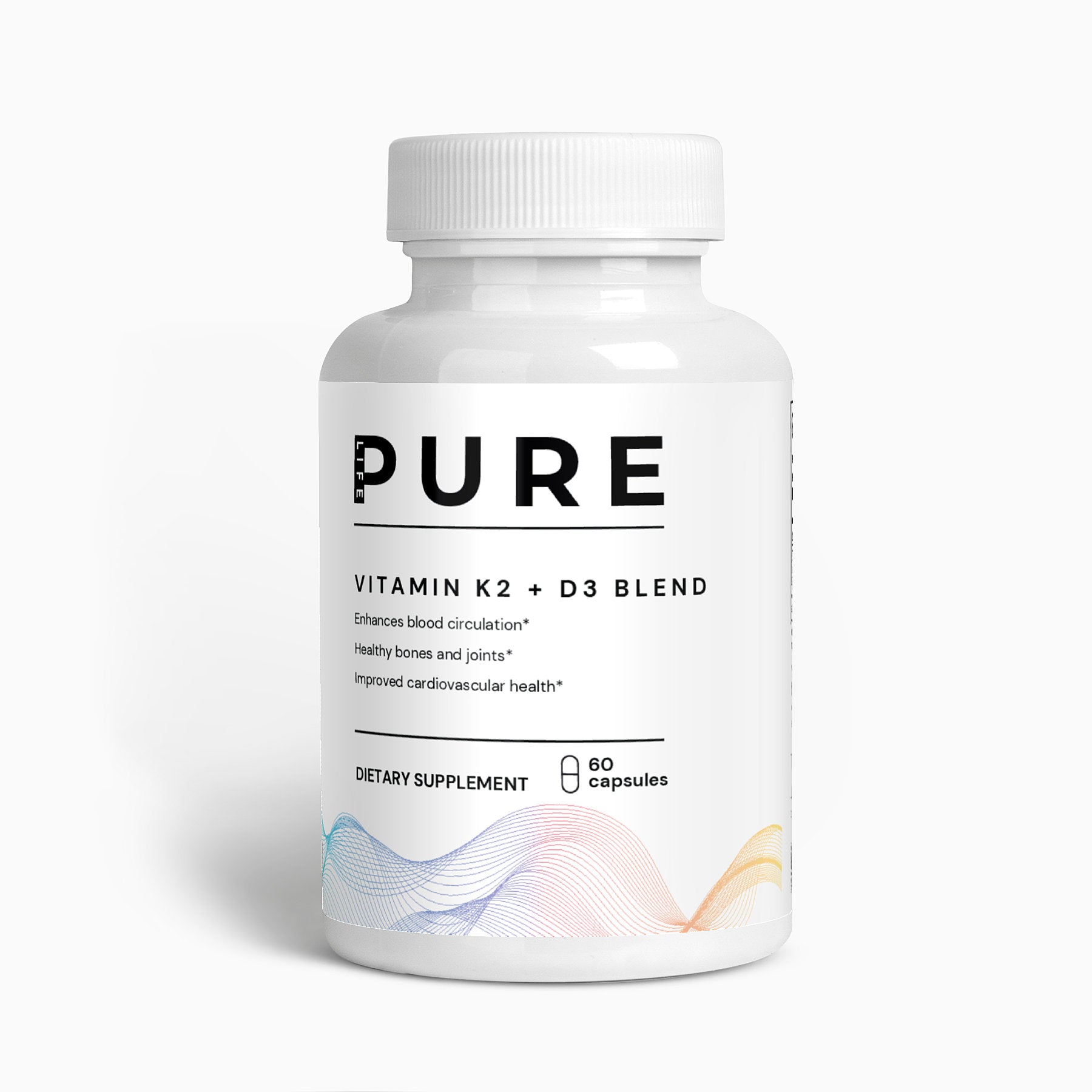 PURE LIFE Vitamin K2 + D3 Blend - 60 Capsules