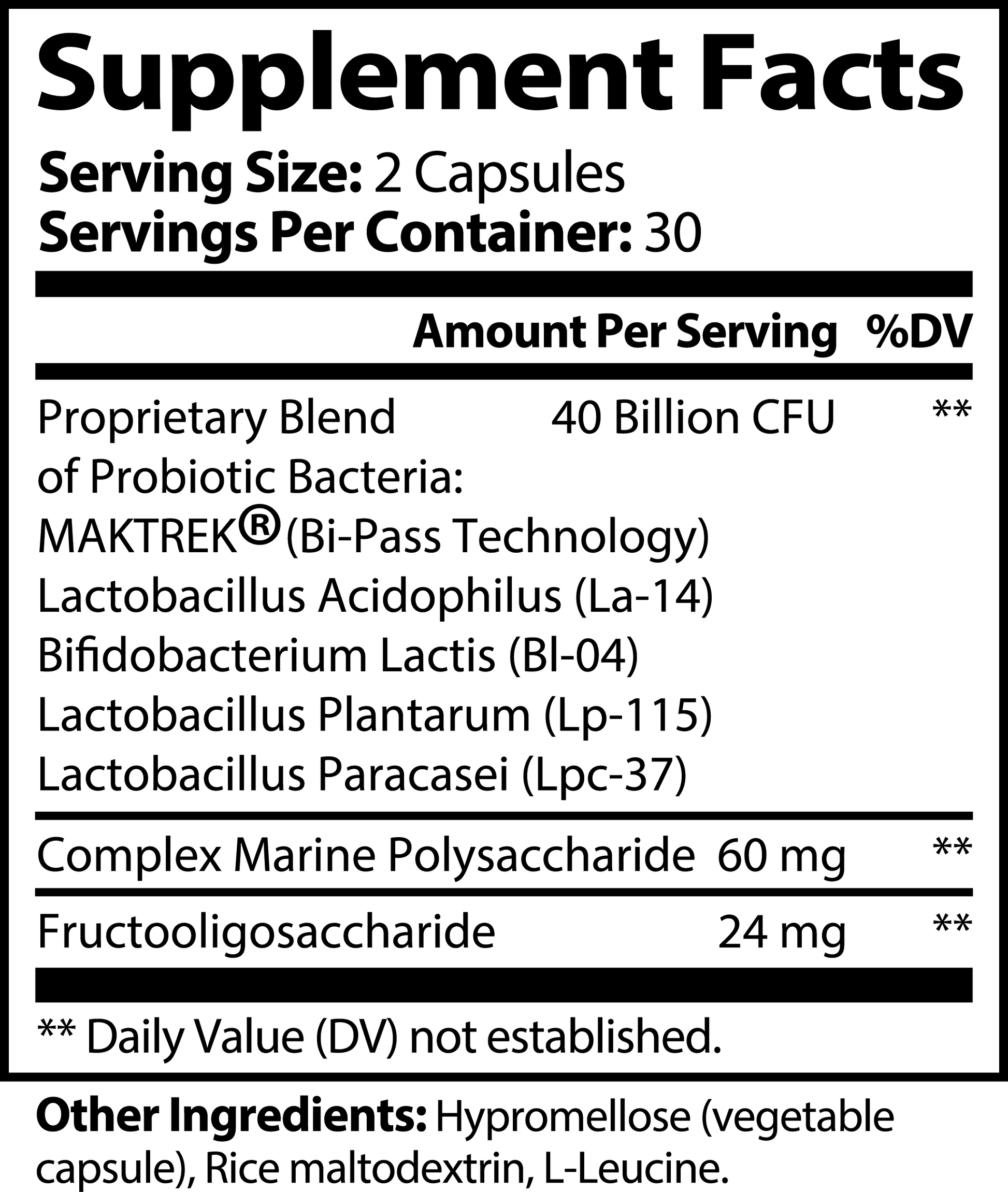 PURE LIFE Probiotic 40 Billion CFU with Prebiotics
