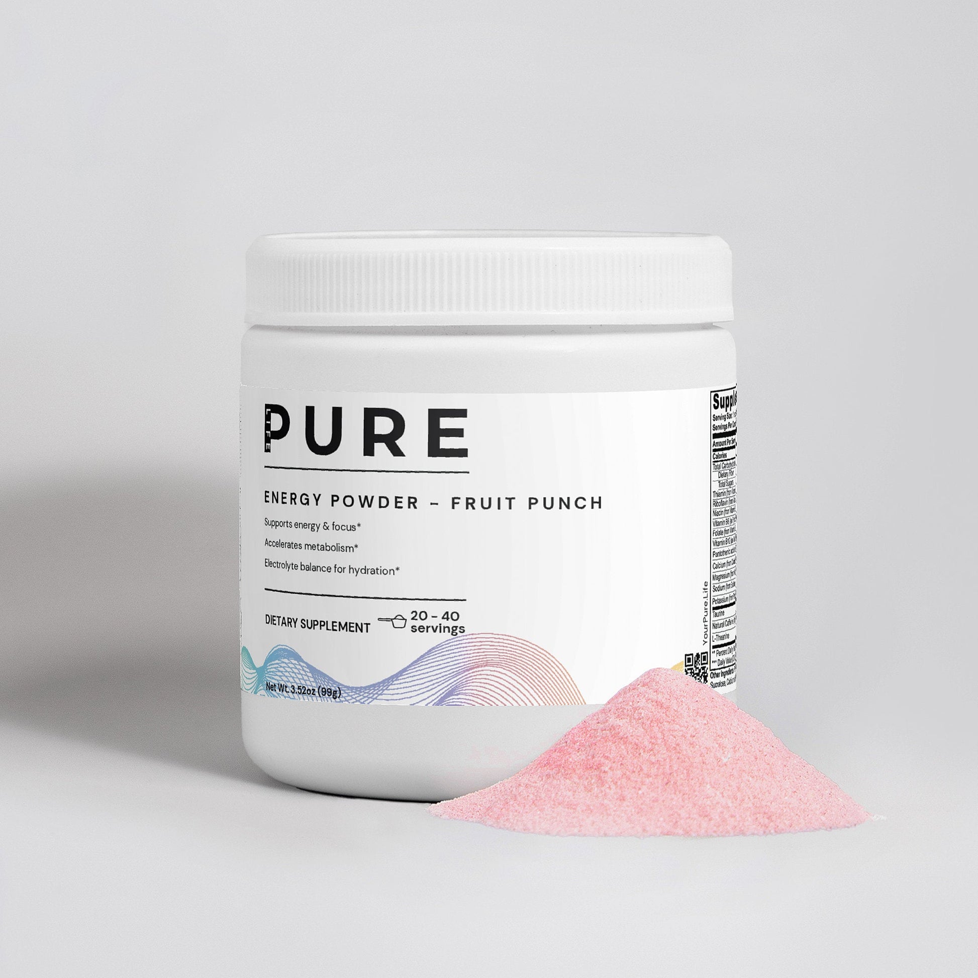 PURE LIFE Energy Powder – Fruit Punch (40 servings) - Specialty Supplements - PURE LIFE
