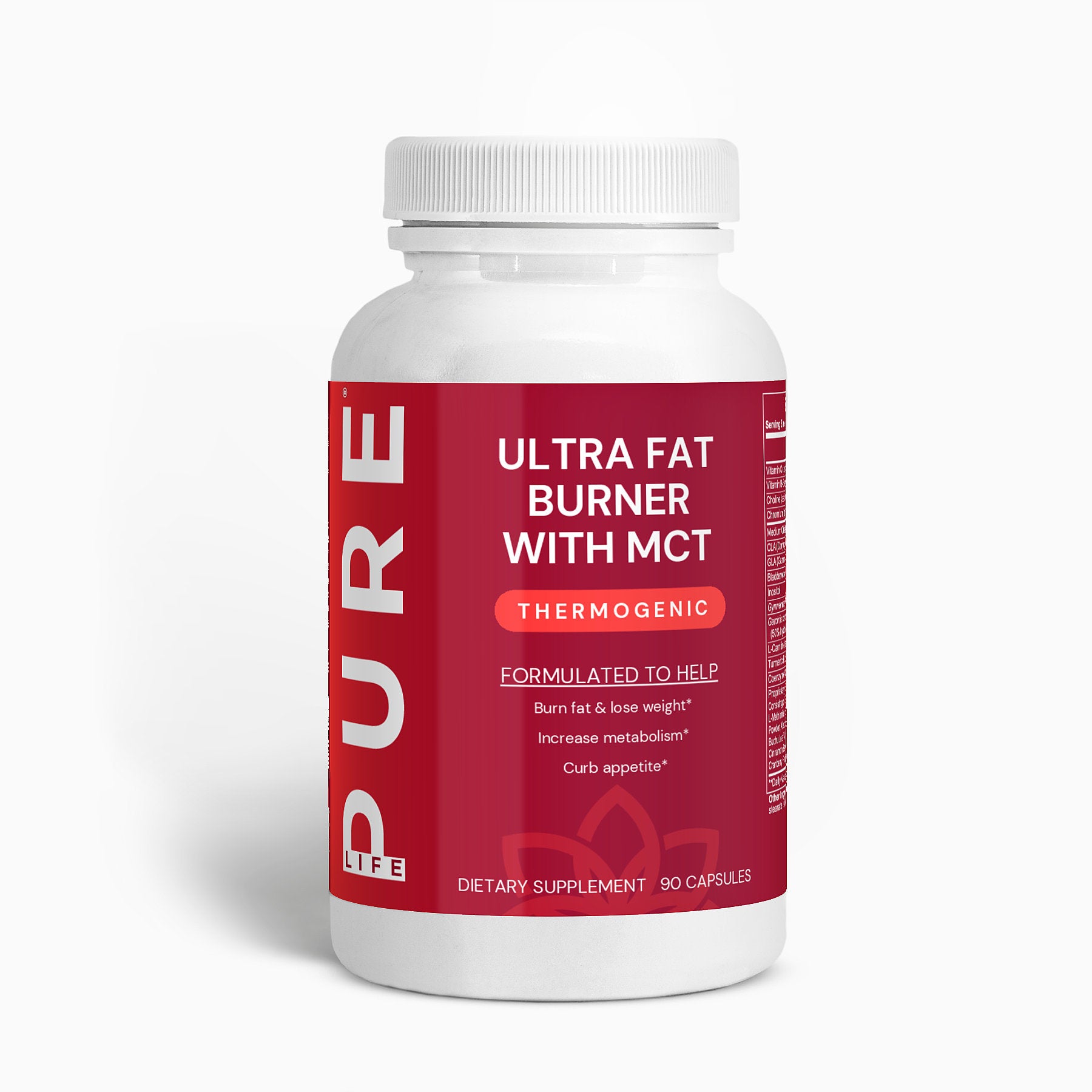 PURE LIFE Ultra Fat Burner with MCT (Thermogenic) - 90 Capsules