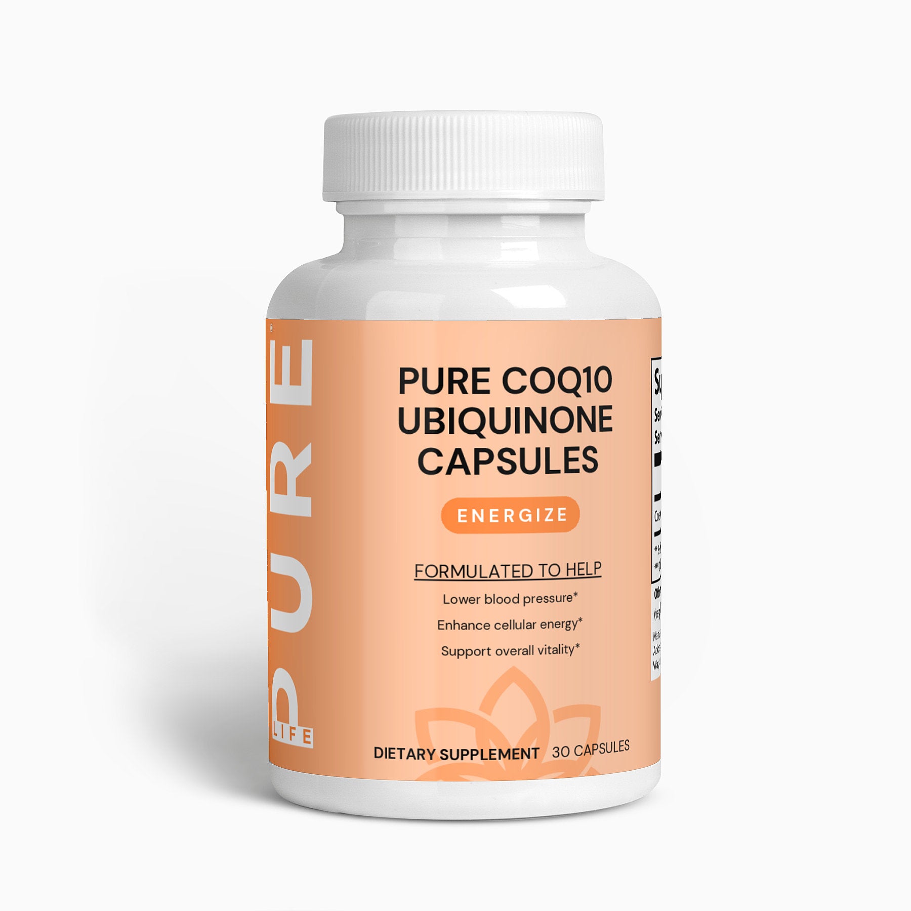 PURE LIFE Pure CoQ10 Ubiquinone Capsules (Energize) – 30 Capsules