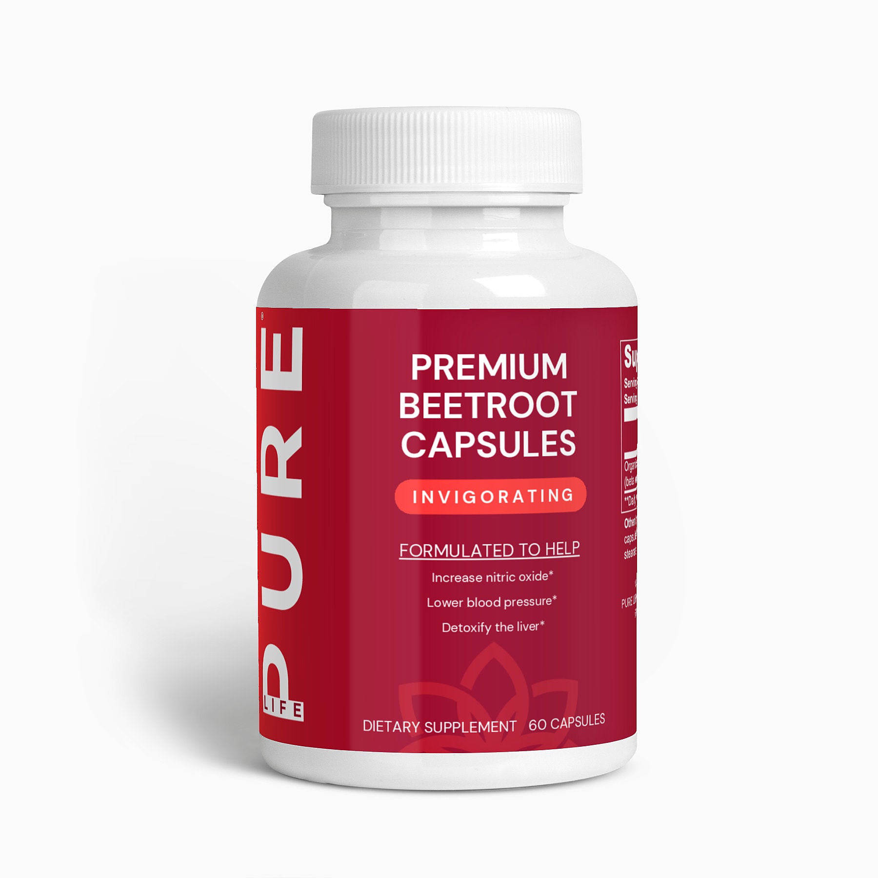 PURE LIFE Premium Beetroot Capsules (Invigorating) – 60 Capsules