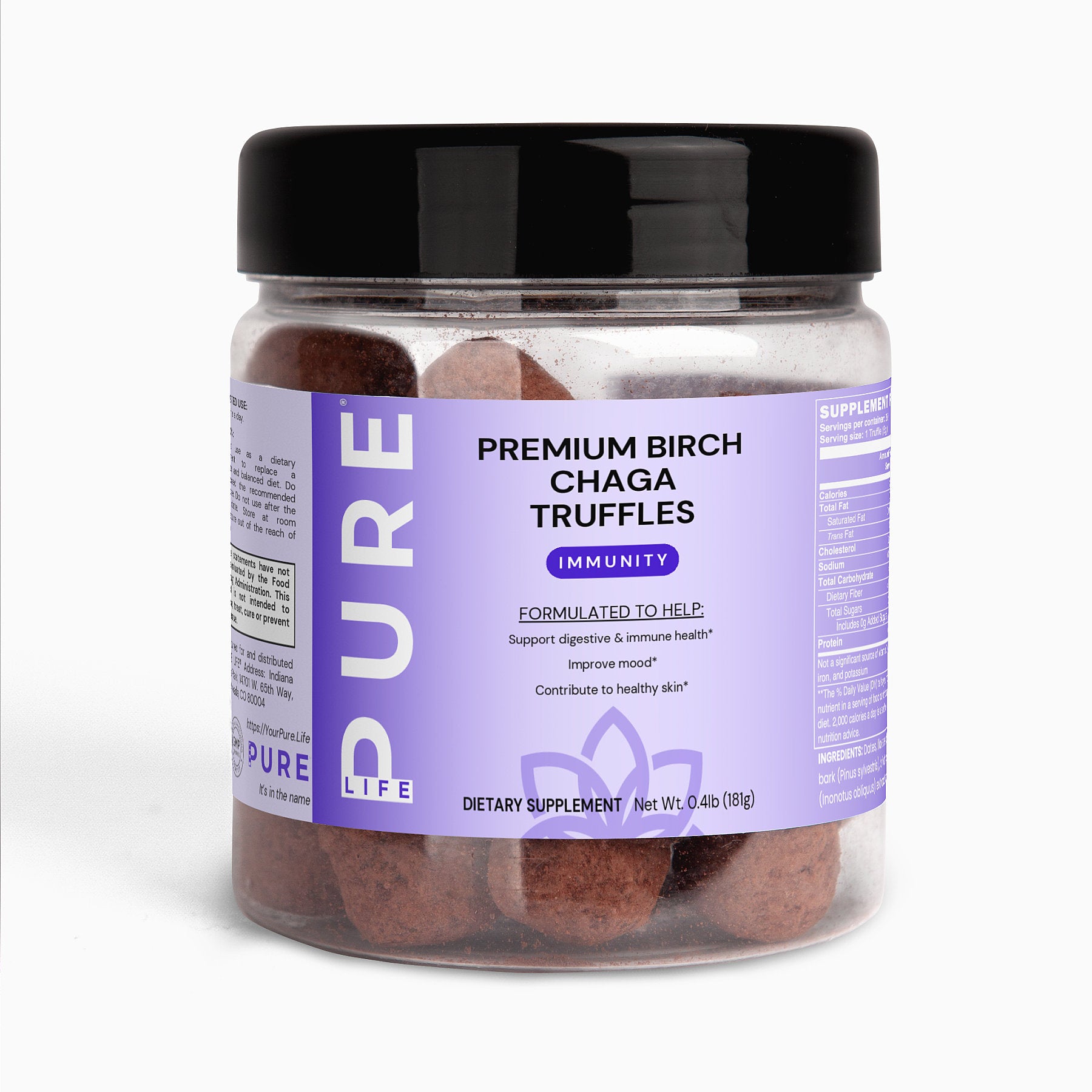 PURE LIFE Birch Chaga Truffles (Immunity) – Net Wt. 0.4lb (181g)