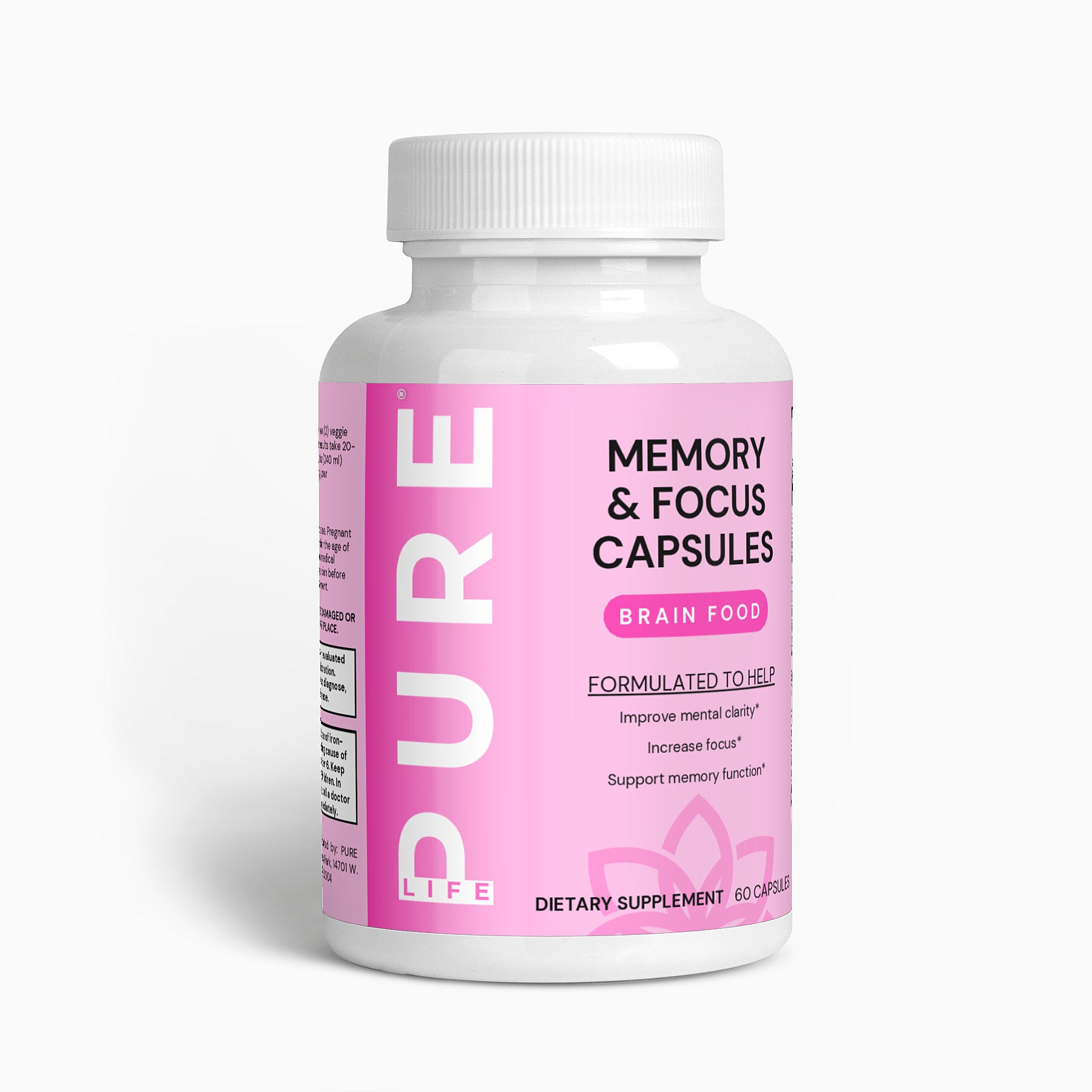 PURE LIFE Memory & Focus Capsules (Brain Food) – 60 Capsules