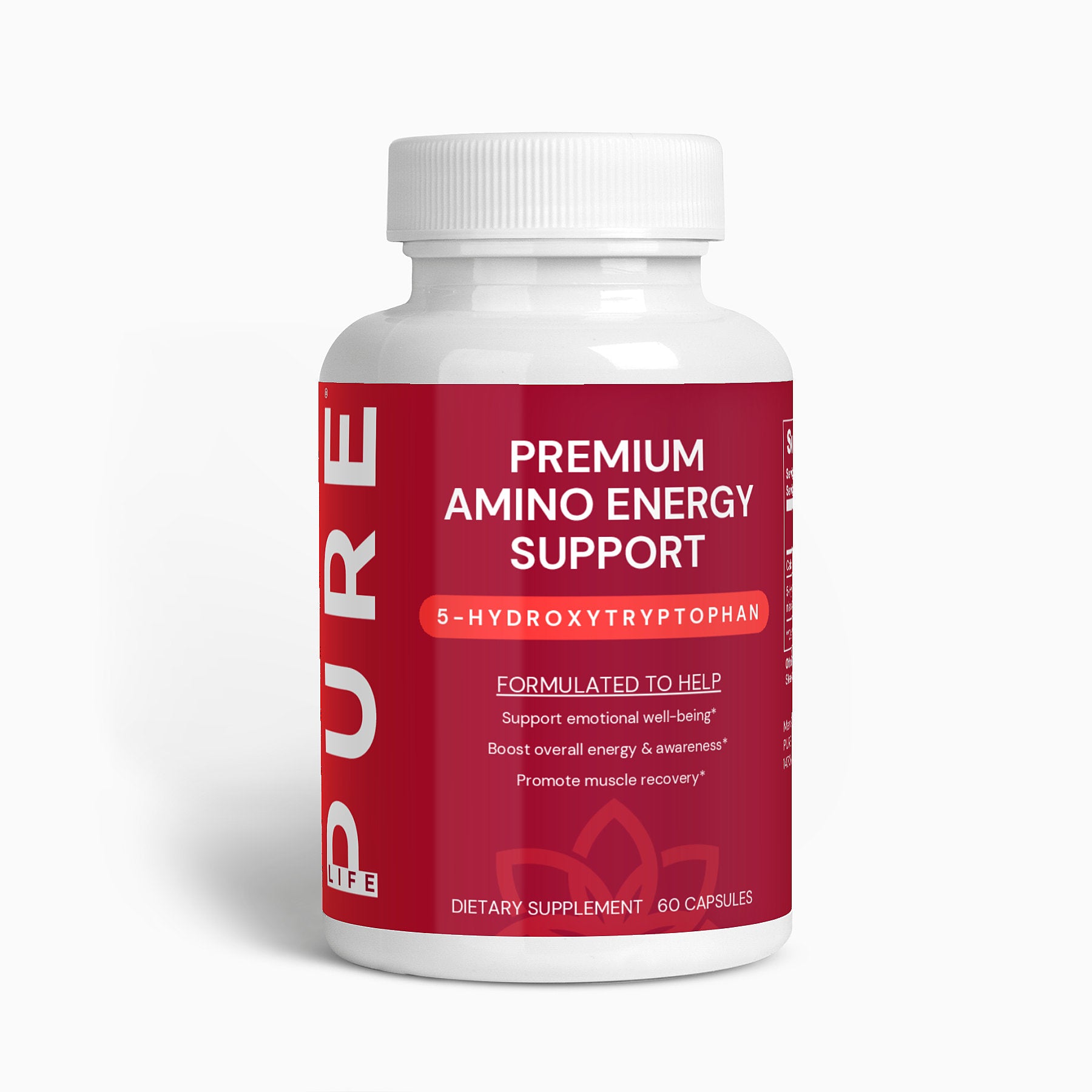 PURE LIFE Premium Amino Energy (5-HTP) – 60 Capsules