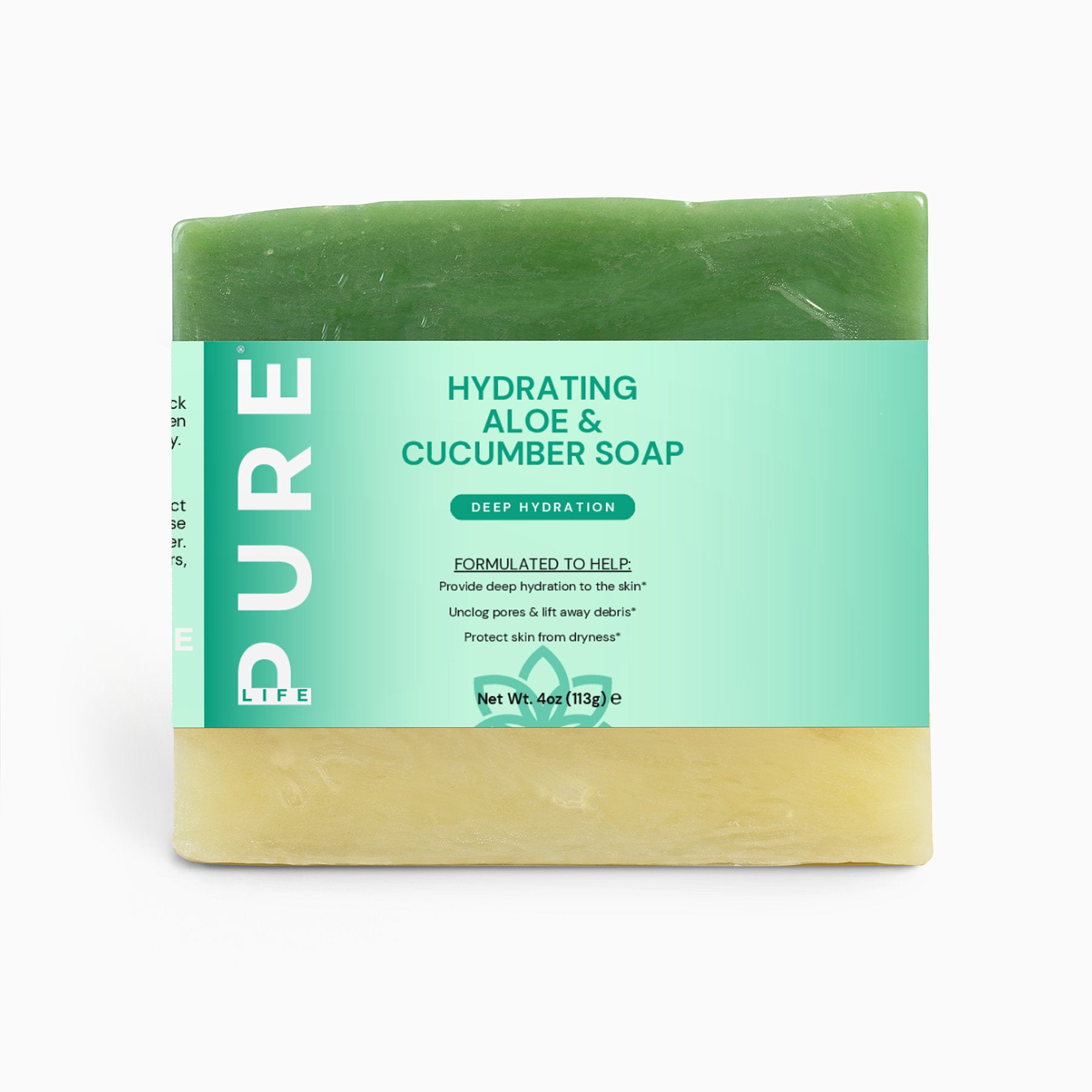 PURE LIFE Hydrating Aloe & Cucumber Soap Bar (Deep Hydration) - 4oz (113g)