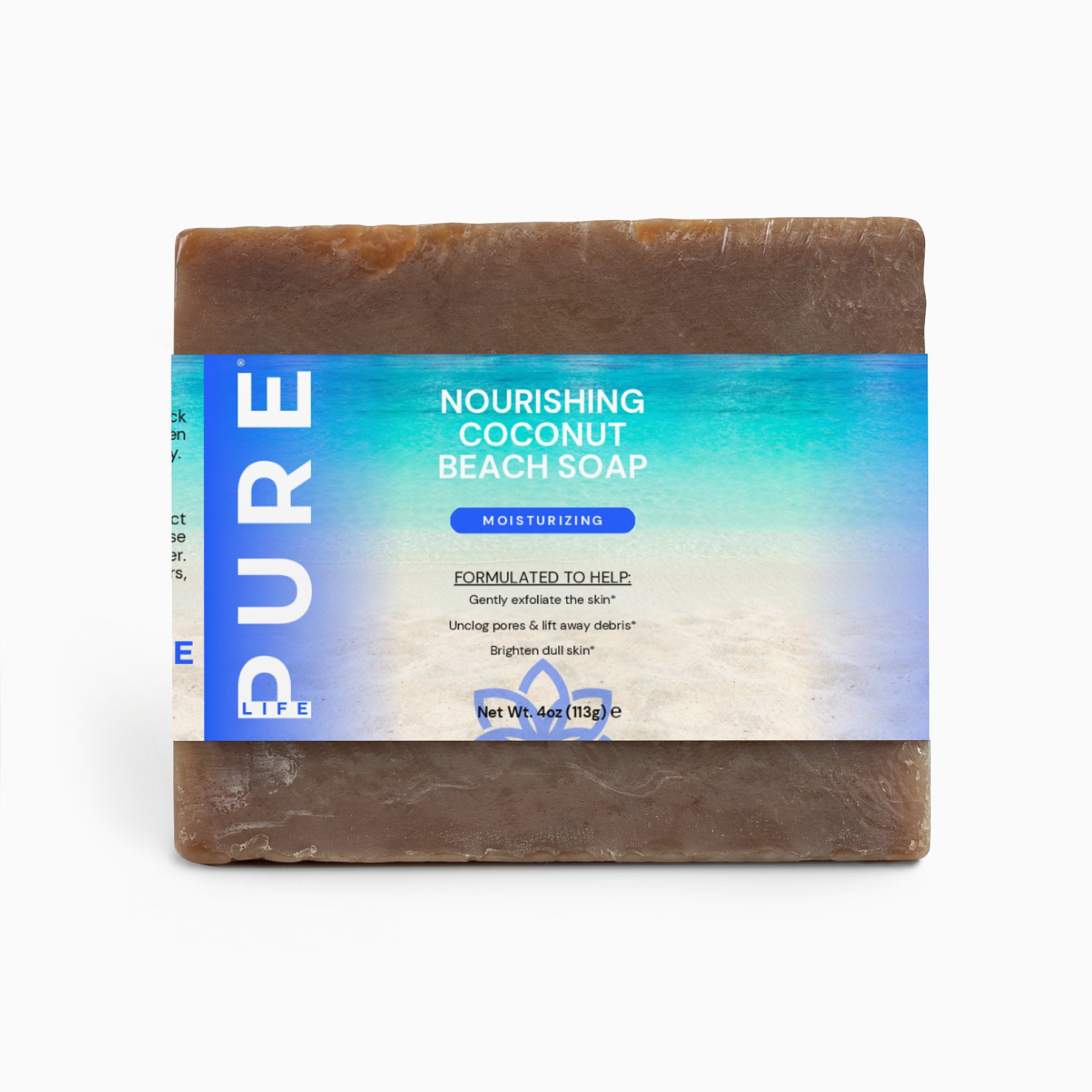 PURE LIFE Nourishing Coconut Beach Soap Bar (Moisturizing) - 4oz (113g)