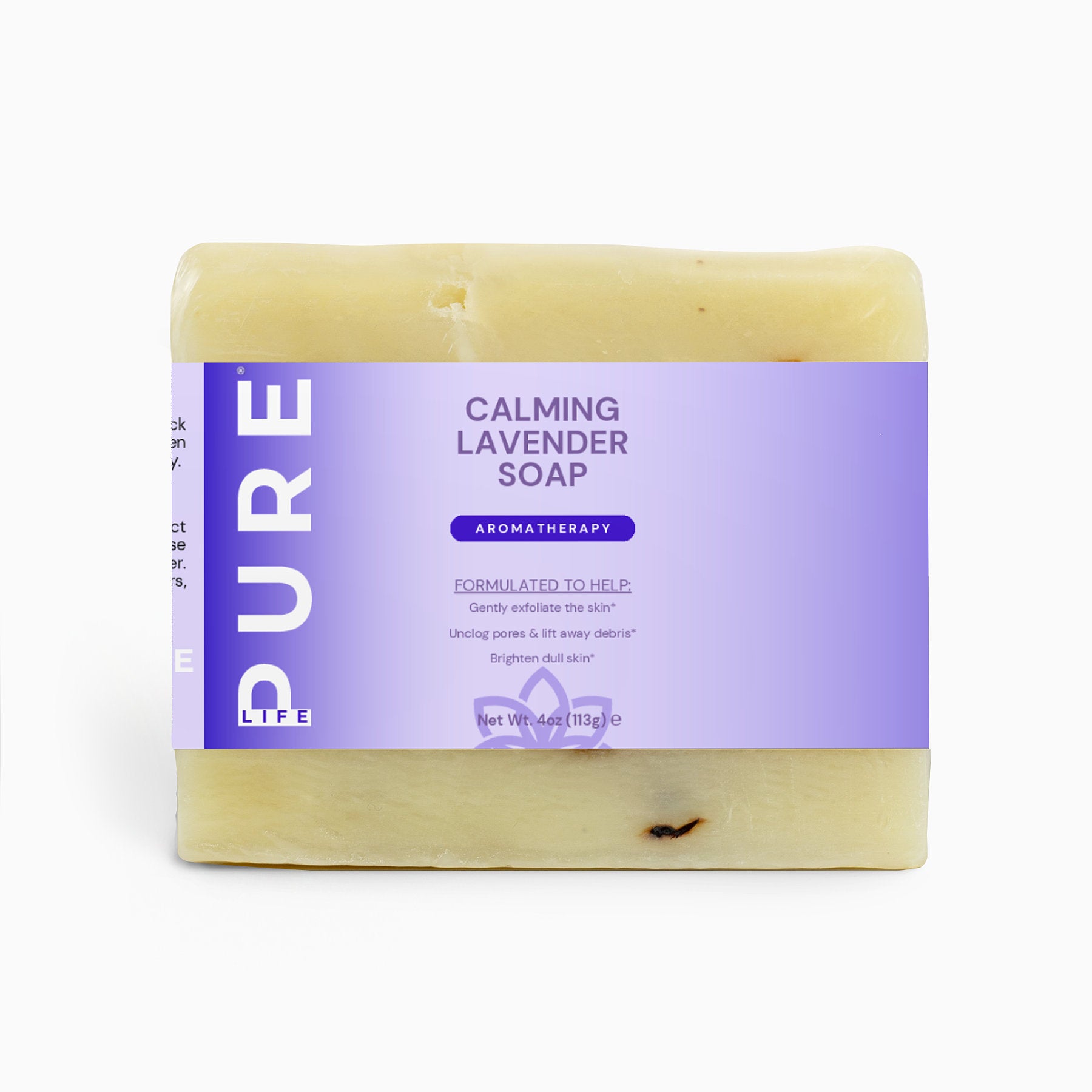 PURE LIFE Calming Lavender Soap Bar (Aromatherapy) - 4oz (113g)