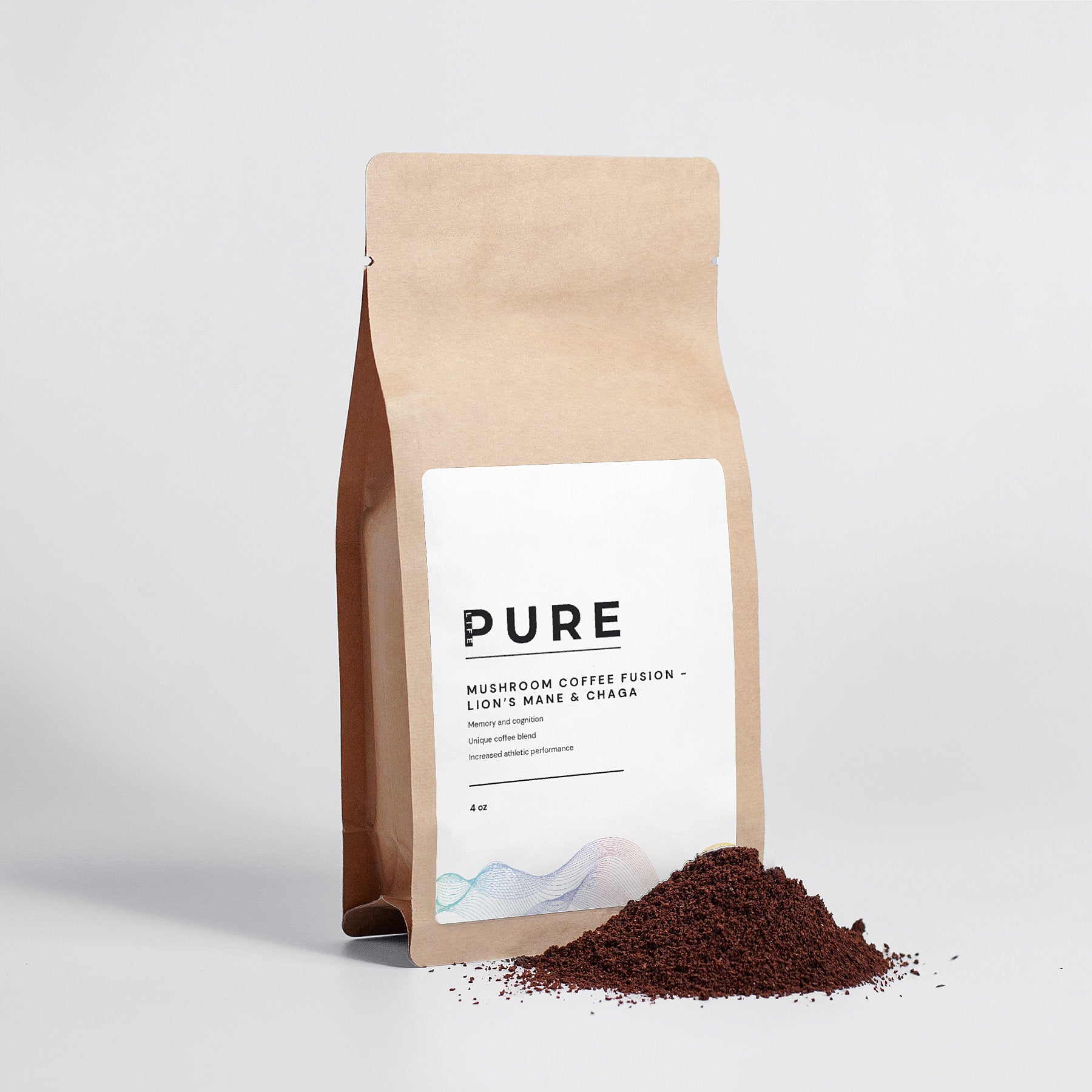 PURE LIFE Mushroom Coffee Fusion – Lion’s Mane and Chaga (4oz)
