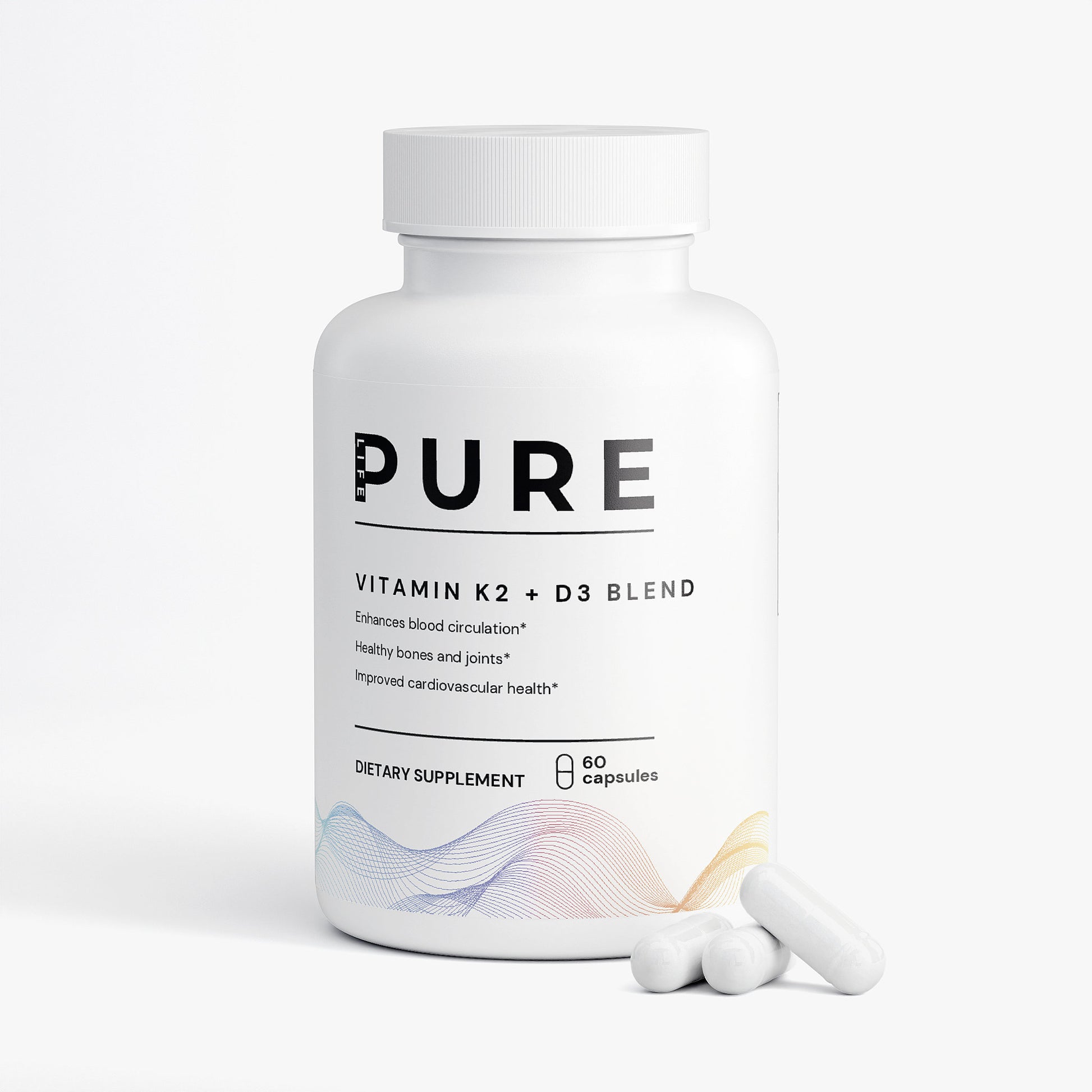 PURE LIFE Vitamin K2 + D3 Blend - 60 Capsules