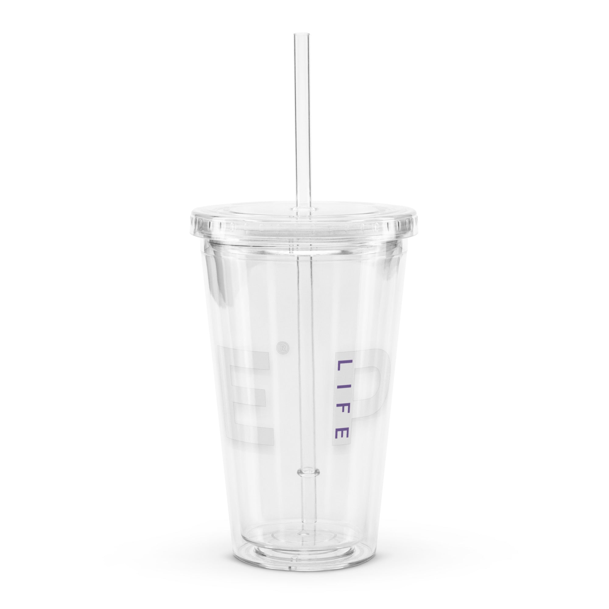 Clear plastic tumbler