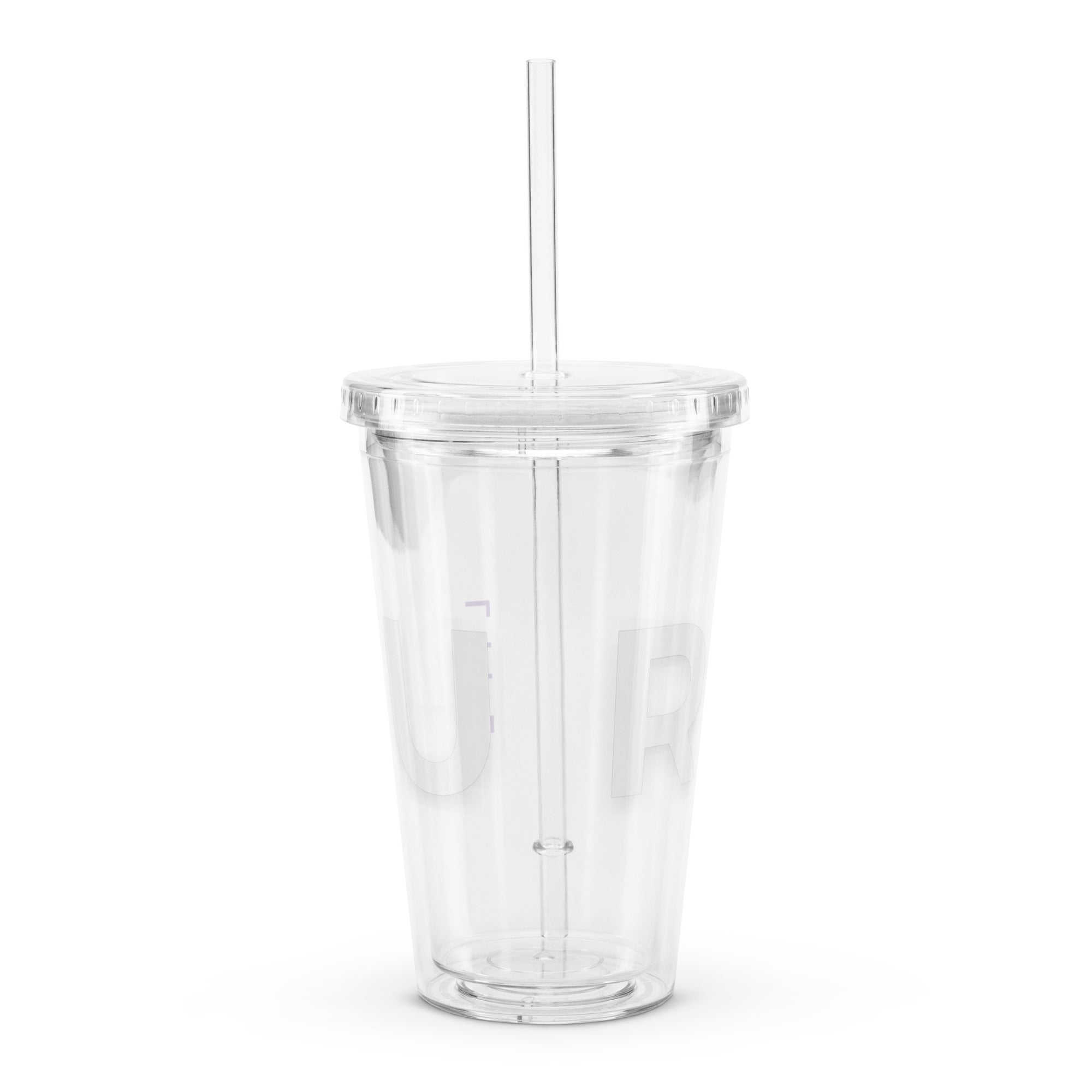 Clear plastic tumbler