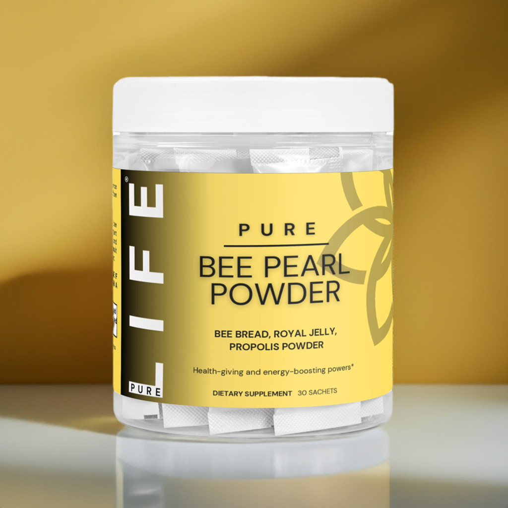 PURE LIFE Bee Pearl Powder – Bee Bread, Royal Jelly, Propolis Powder, Health-Giving and Energy-Boosting Supplement, 30 Sachets