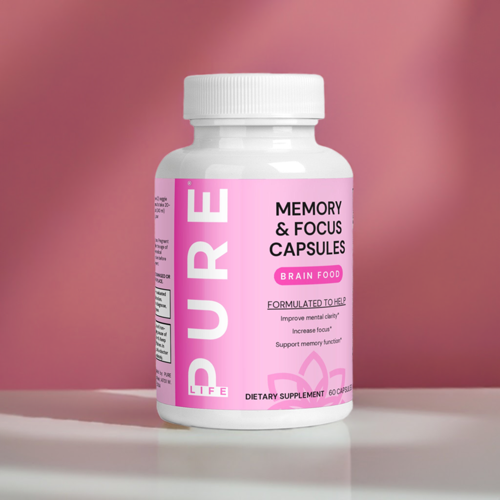 PURE LIFE Memory & Focus Capsules (Brain Food) – 60 Capsules