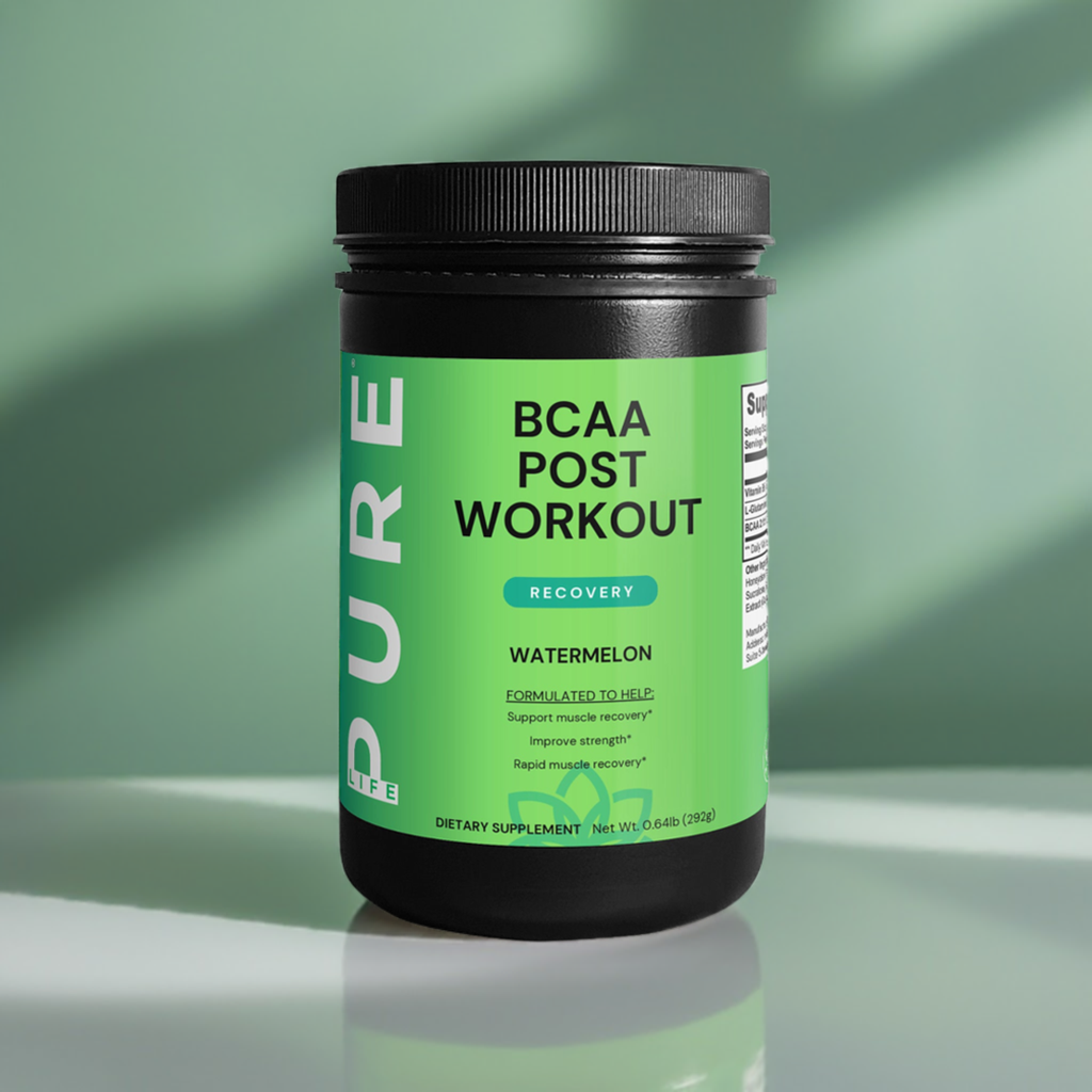 PURE LIFE BCAA Post Workout Powder (Recovery) – Watermelon Net Wt. 0.64lb (292g)