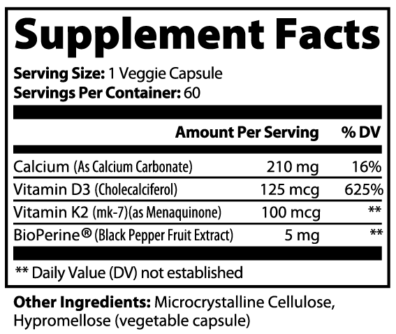 PURE LIFE Vitamin K2 + D3 Blend - 60 Capsules - Specialty Supplements - PURE LIFE